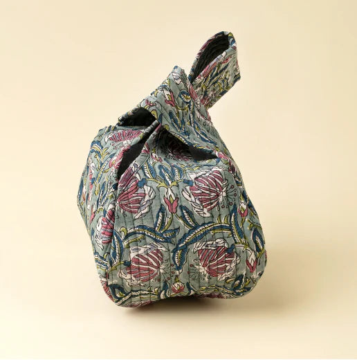 Block Print Knot Vanity Bag