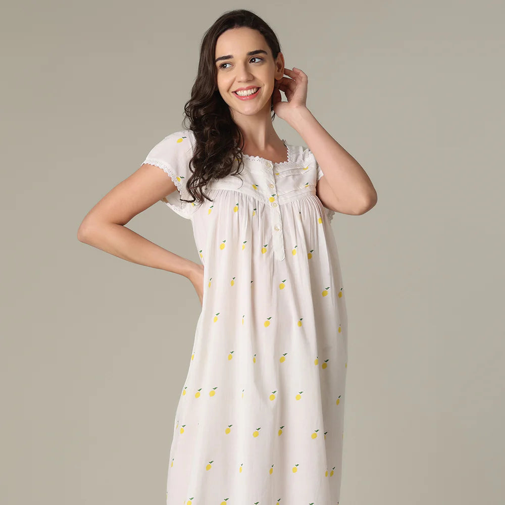 Lemon Long Night Gown