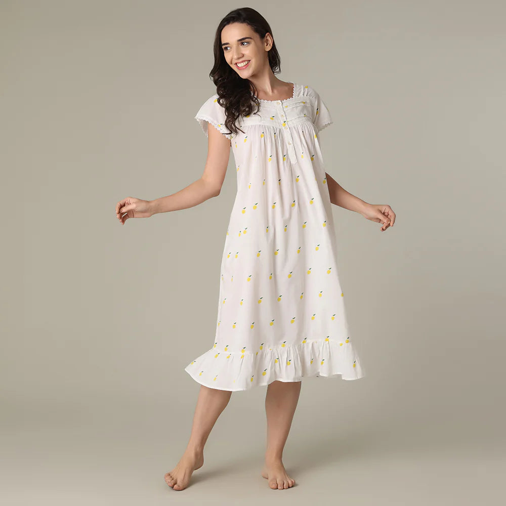 Lemon Long Night Gown