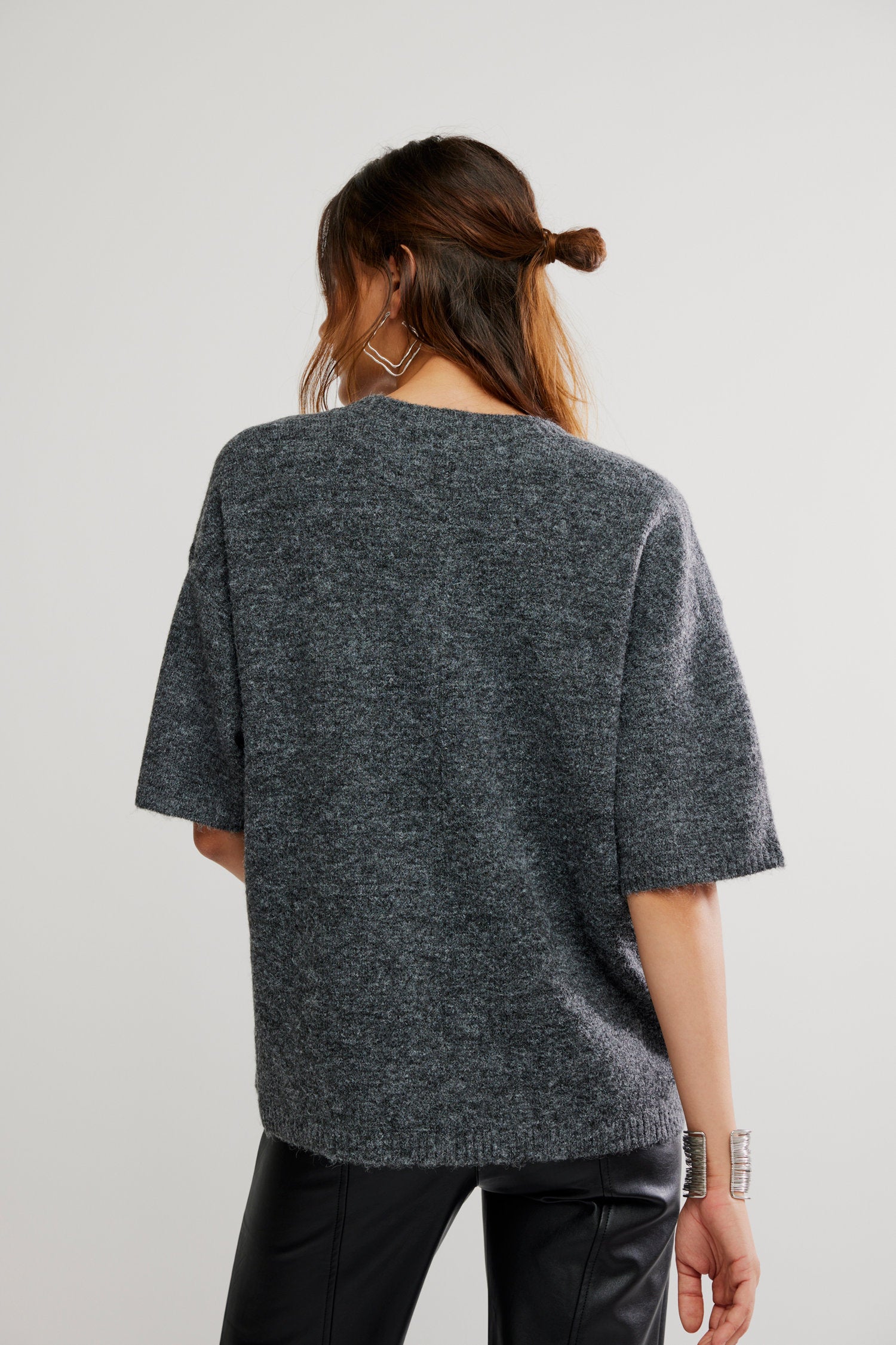Margot Sweater Tee- Charcoal Heather