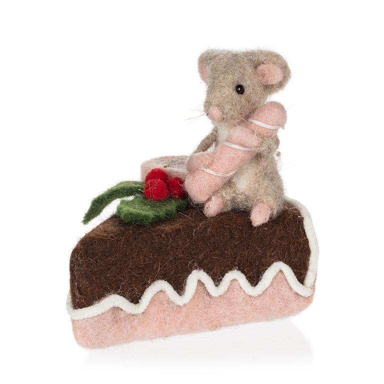 Mouse w/Iced Cake Slice - 4.5"H