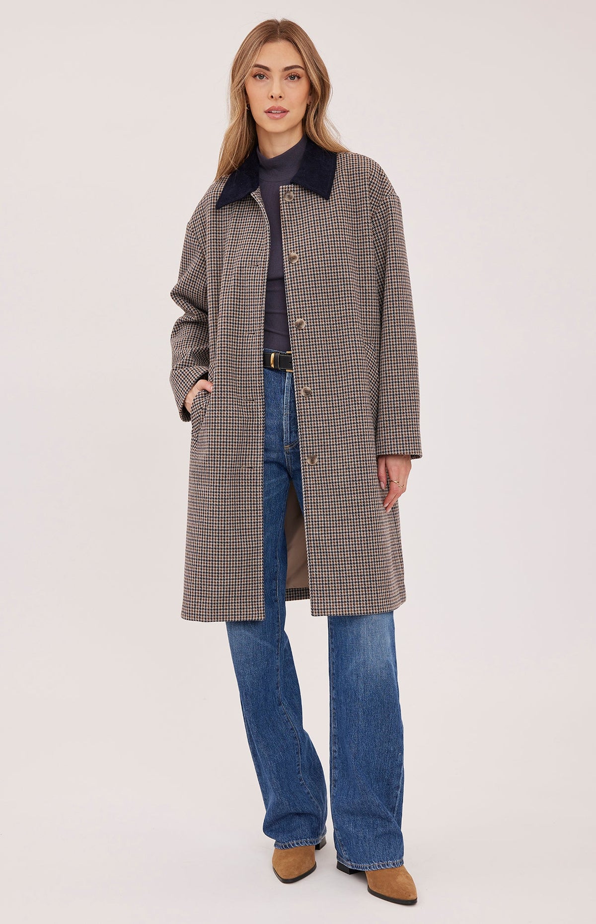 Millie Coat - Navy Tweed