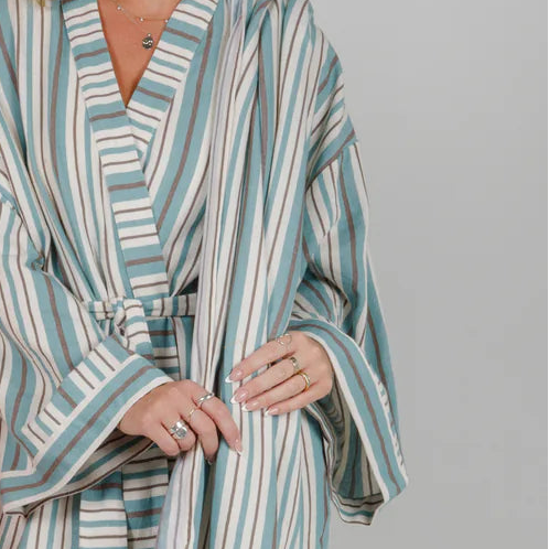 The Mistral | Unisex Striped Belted Robe