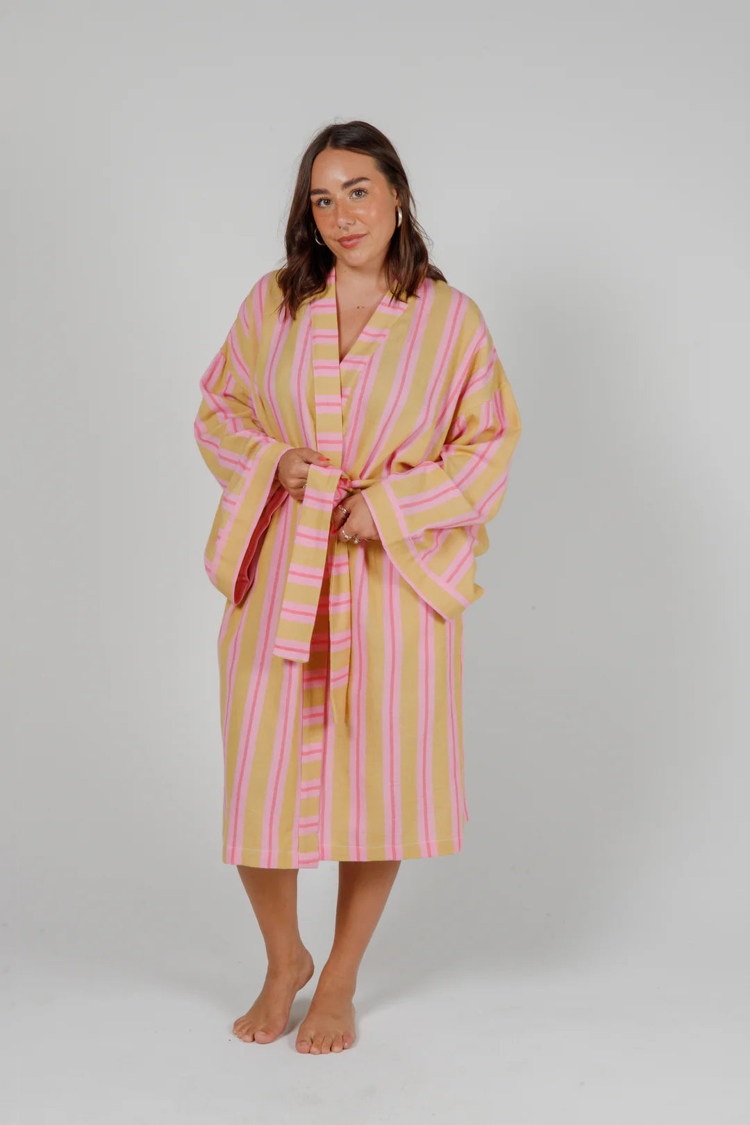 The Mistral | Unisex Striped Belted Robe