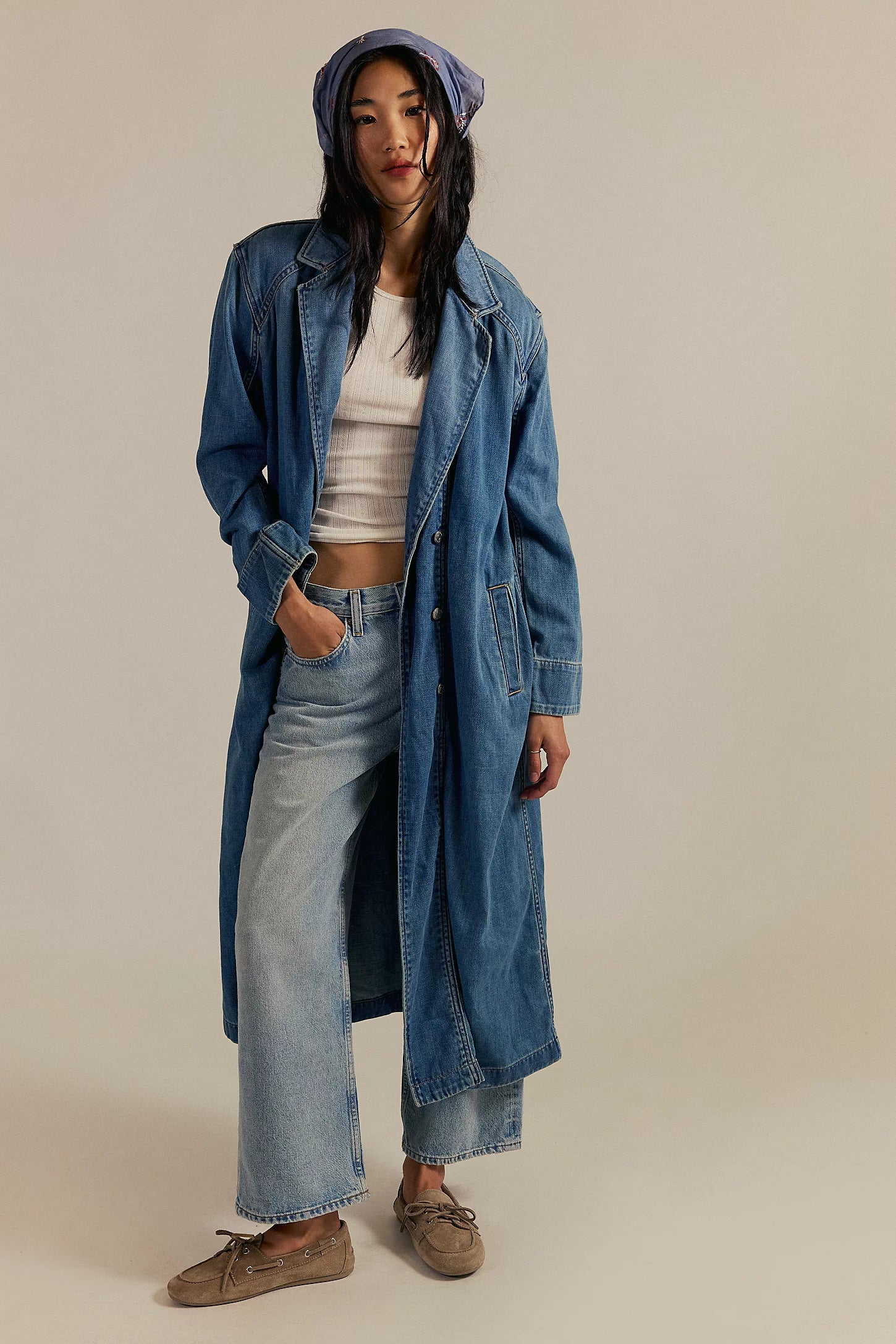 Monique Denim Duster-Sunlight Blue