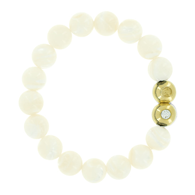 Semi Precious Stretch Bracelet - Mother of Pearl