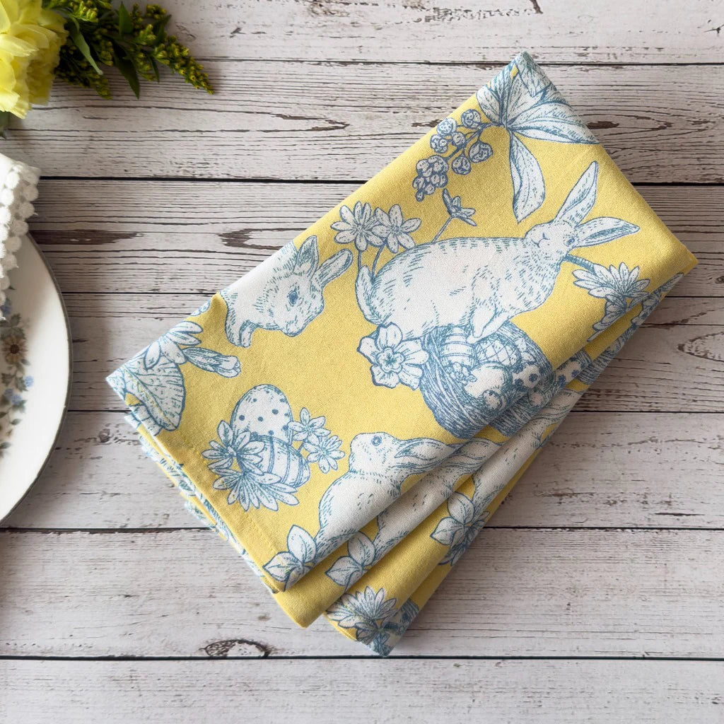 Rabbit Toile Yellow, Napkin S/4