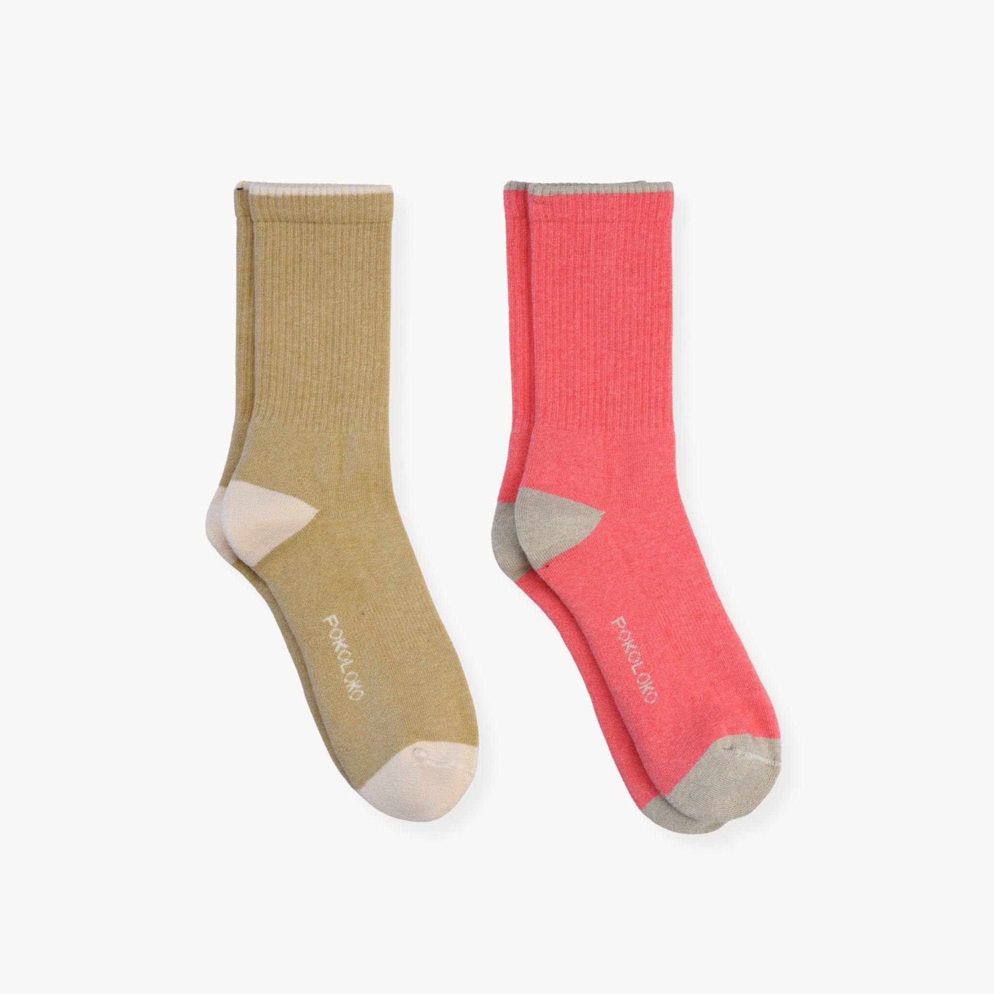 Heel Toe Pima Socks - Pack of 2 - Caramel/Bubblegum