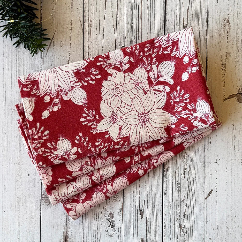 Poinsettia Flower Napkins - set of 4