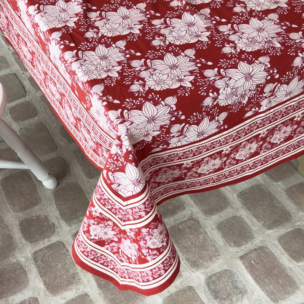 Poinsettia Flower Tablecloth