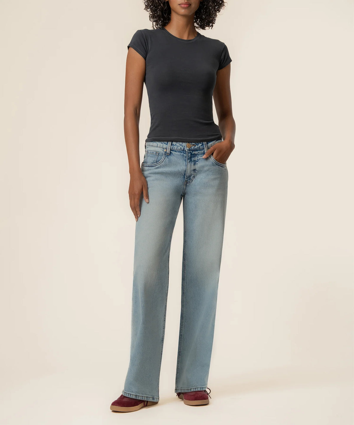 Selena Baggy Low Rise Straight Leg - Enthusiastic Wash