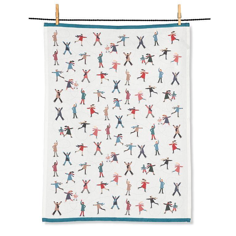Twirling Skaters Kitchen Towel