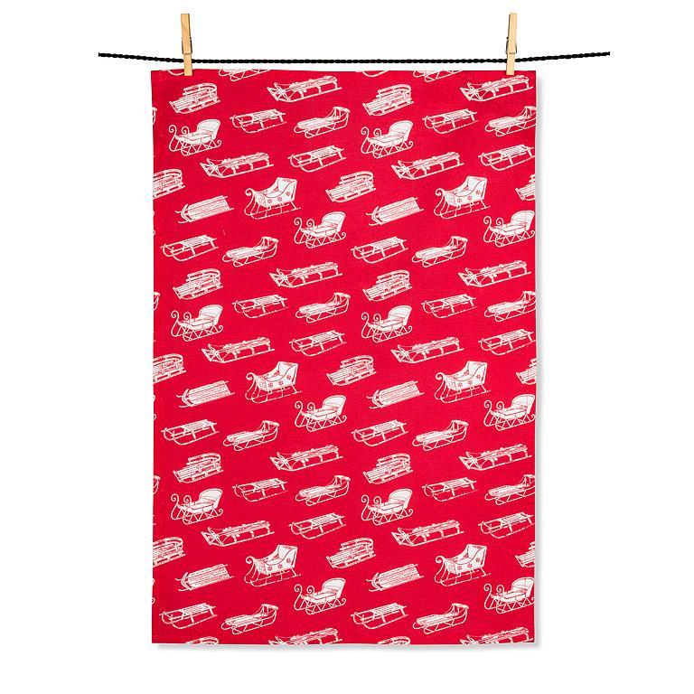 Winter Sleds Kitchen Towel