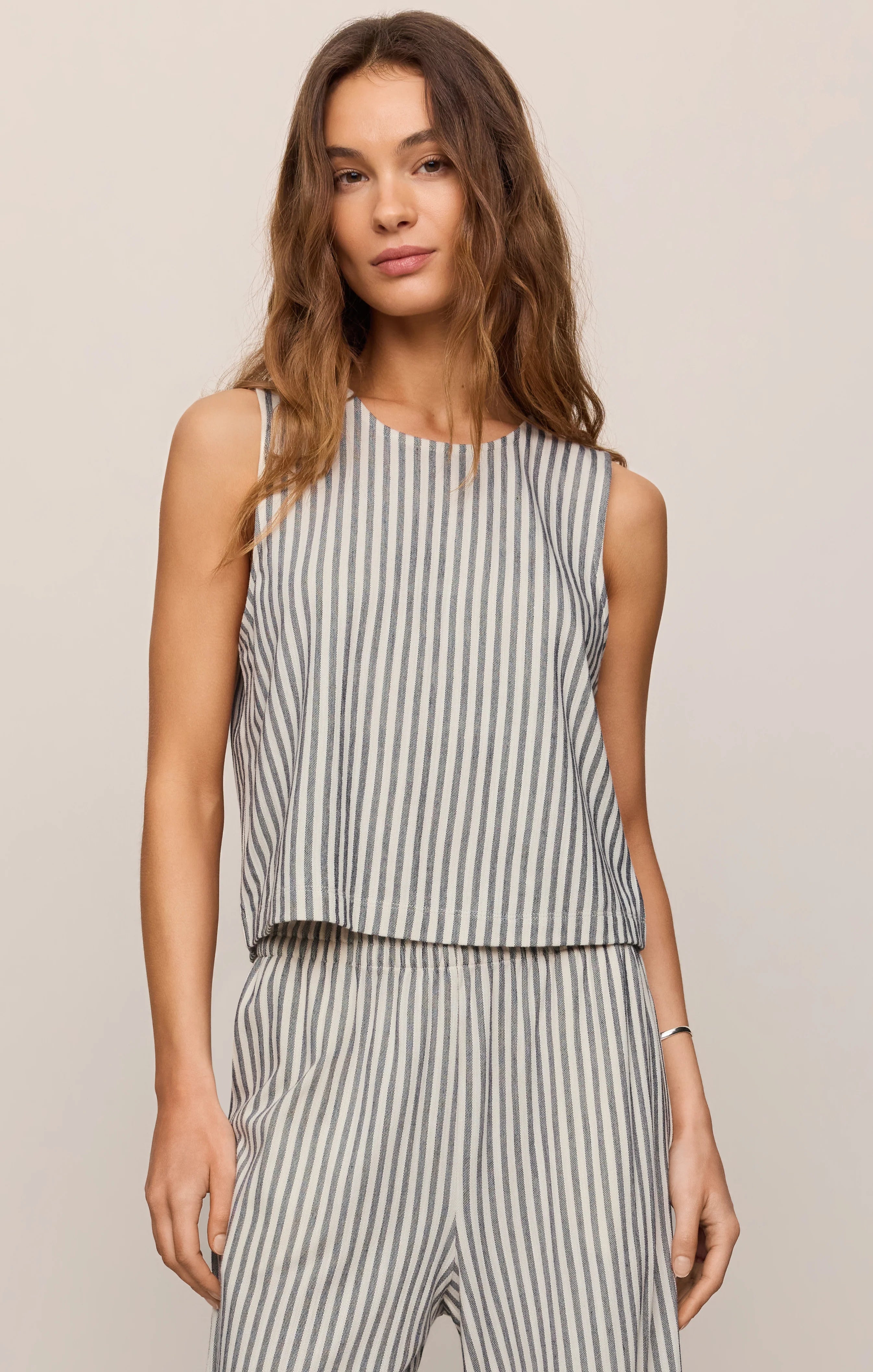 Sloane Knit Striped Tank Top - Eclipse