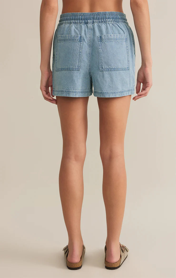 Summerland Luxe Soft Denim Short - Light Vintage Indigo