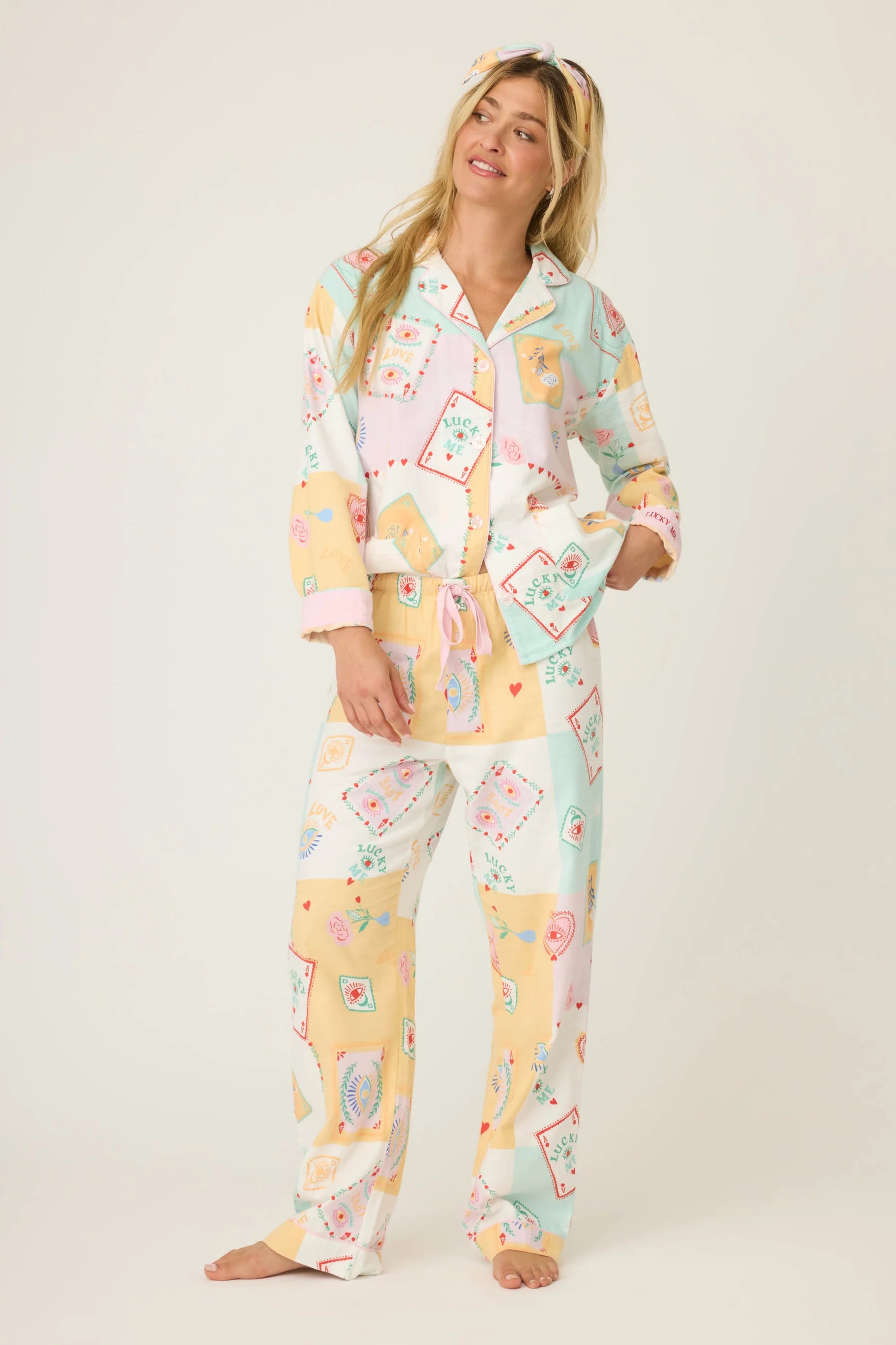 Tarot Card Print 3-Piece Flannel PJ Set