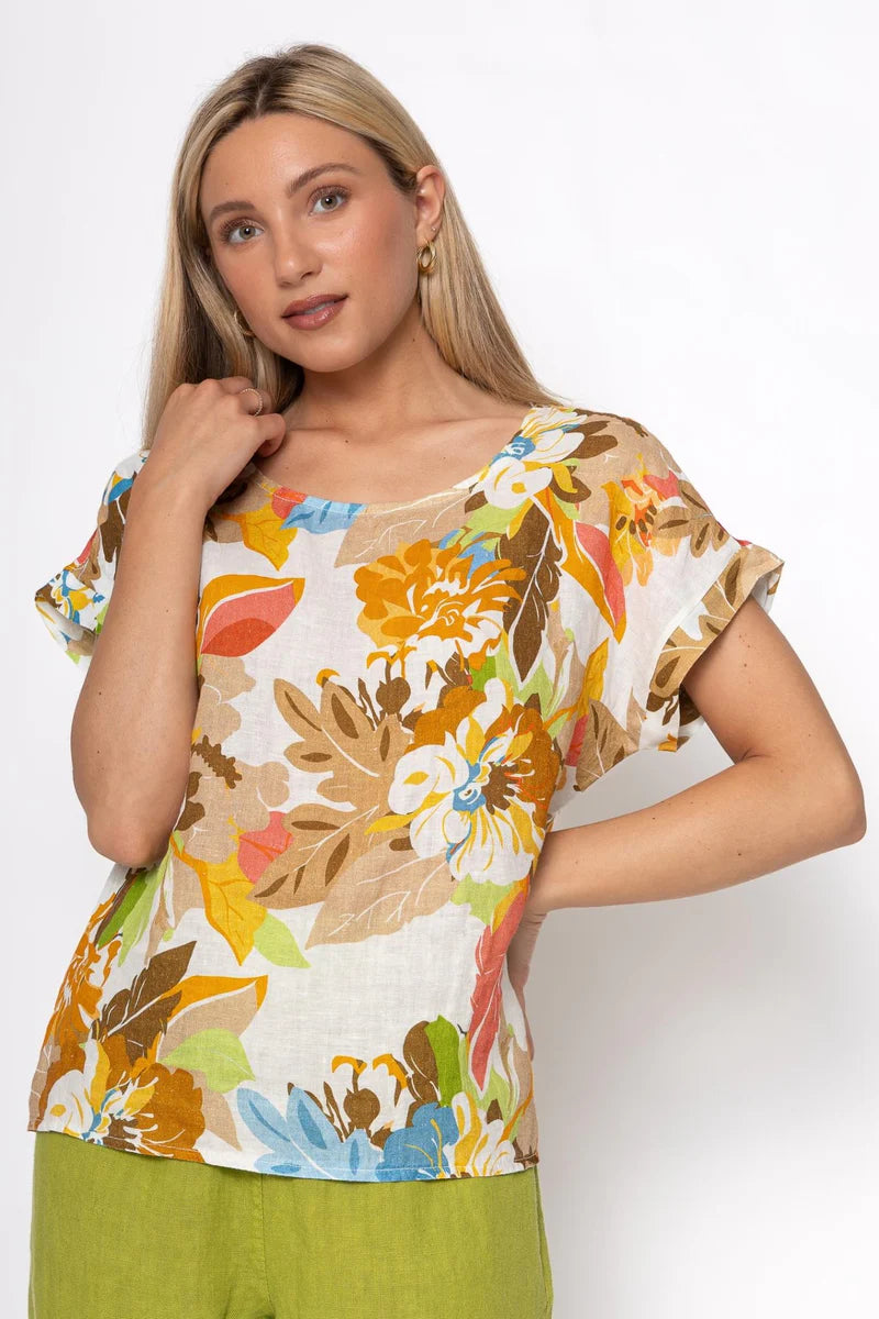French Linen Blouse-Cammello