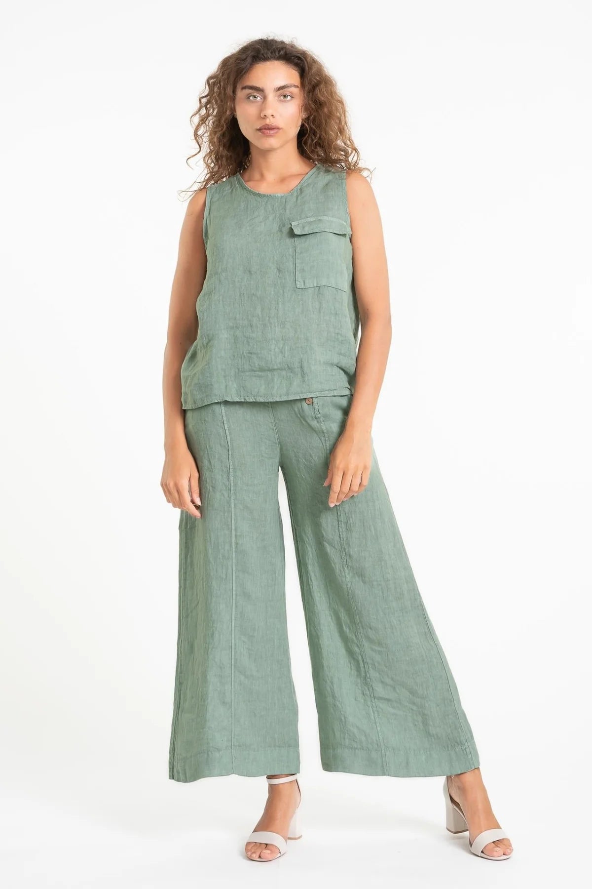 French Linen Tank with Pocket-Sauge