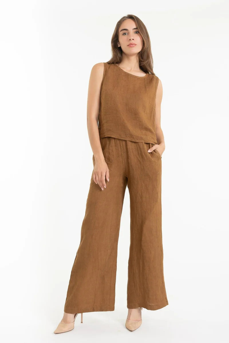 French Linen Pant-Camello