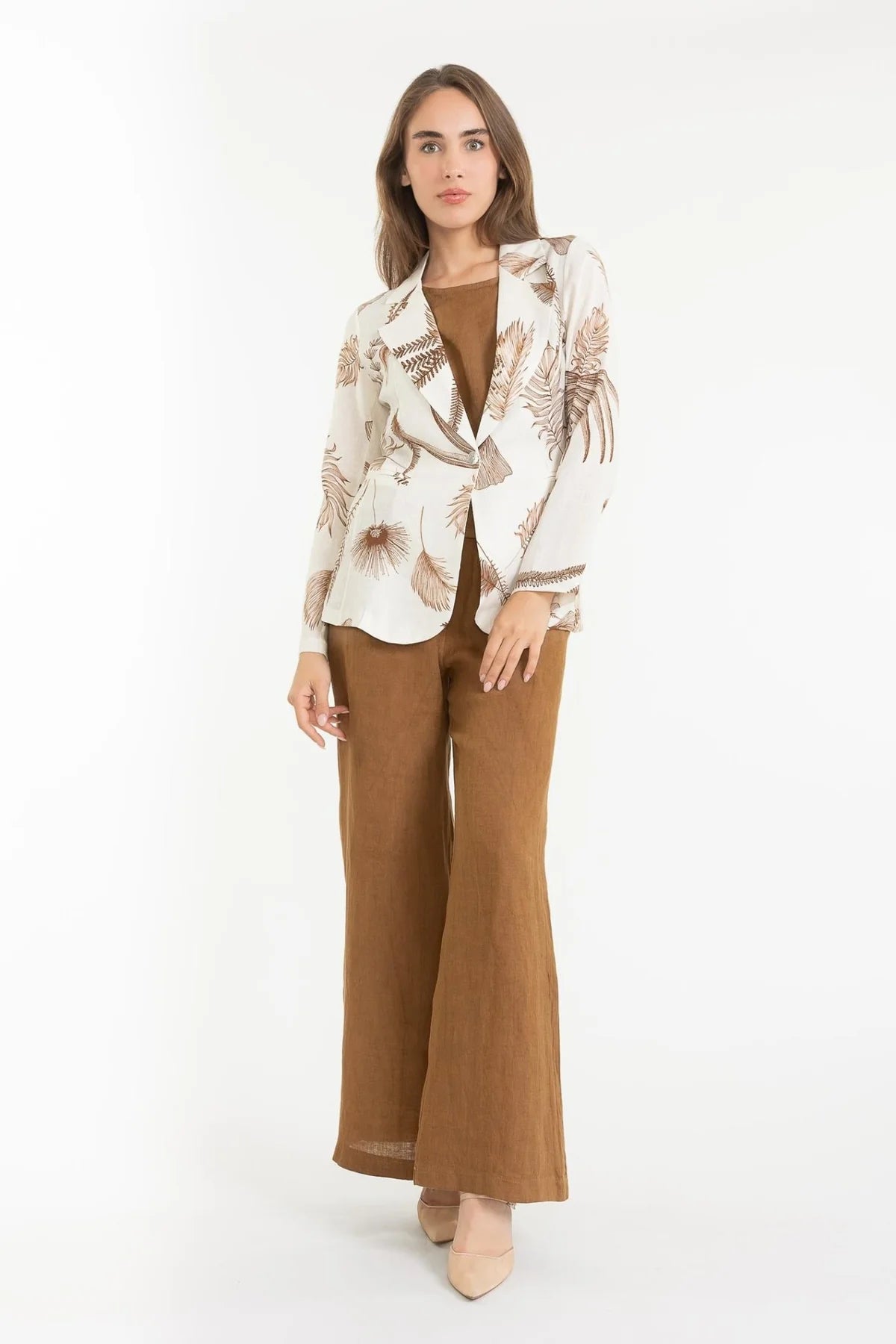 French Linen Jacket-Cammello