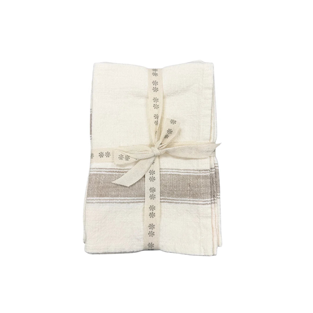 Grain Sack Tea Towels S/2, Grey