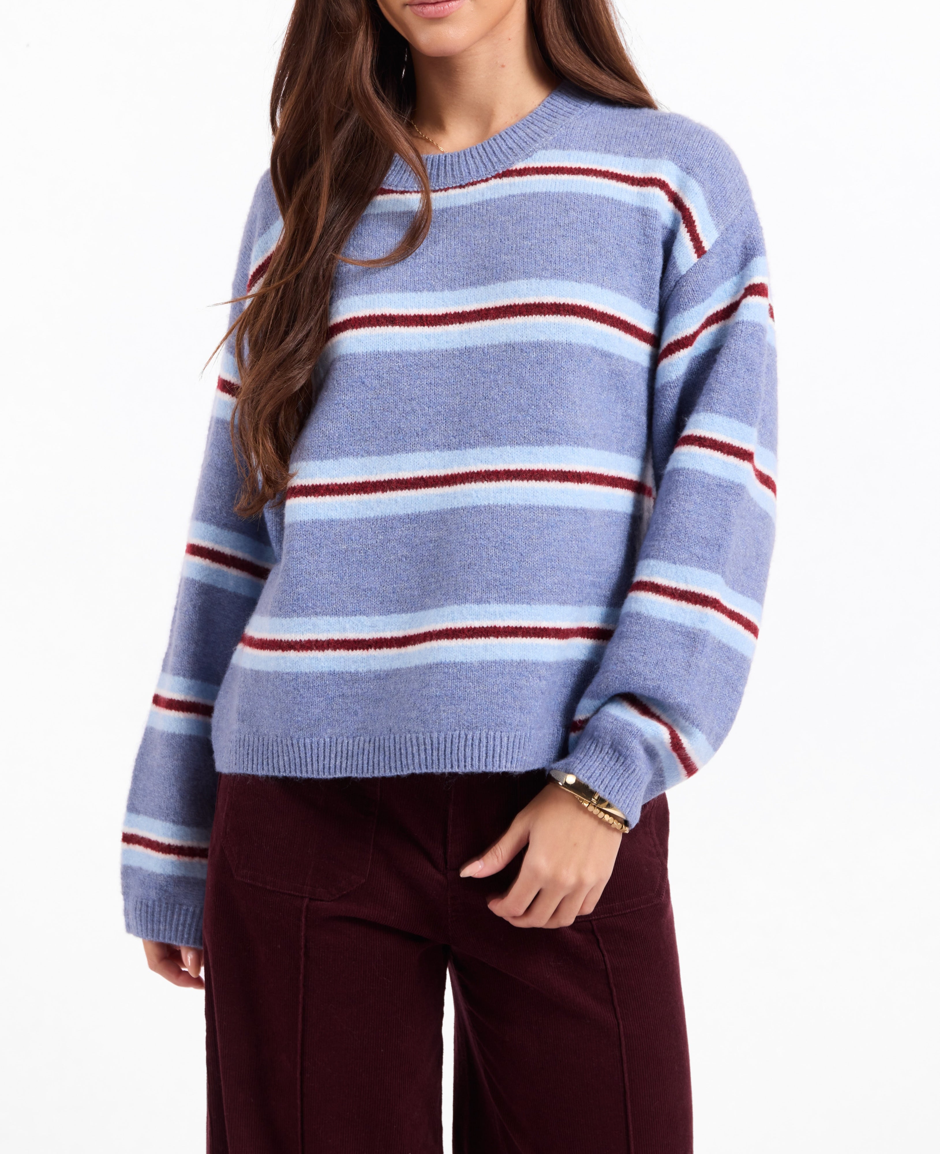 Hudson Stripe Sweater - Multi Blue