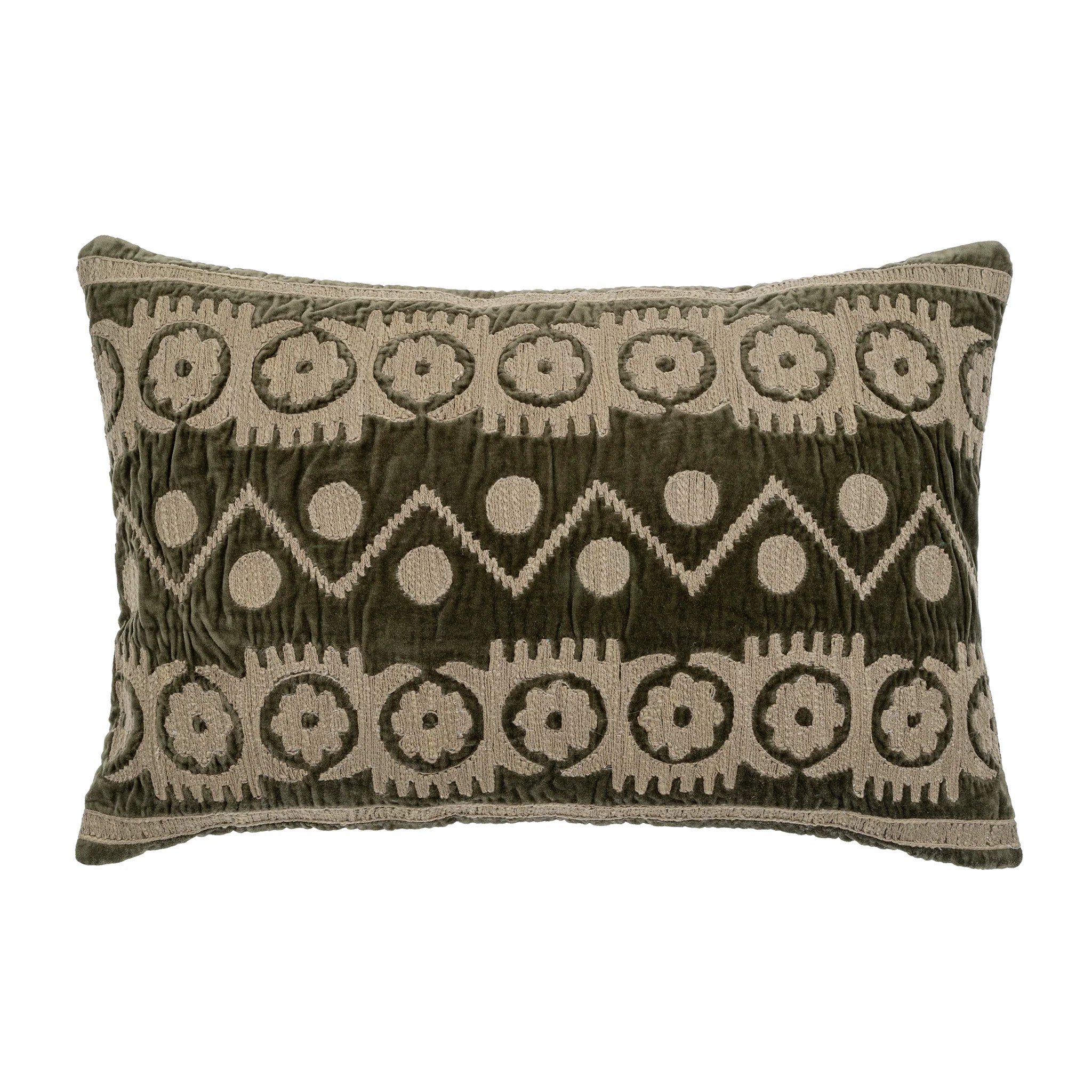 Velvet Embroidered Cushion - 16x24