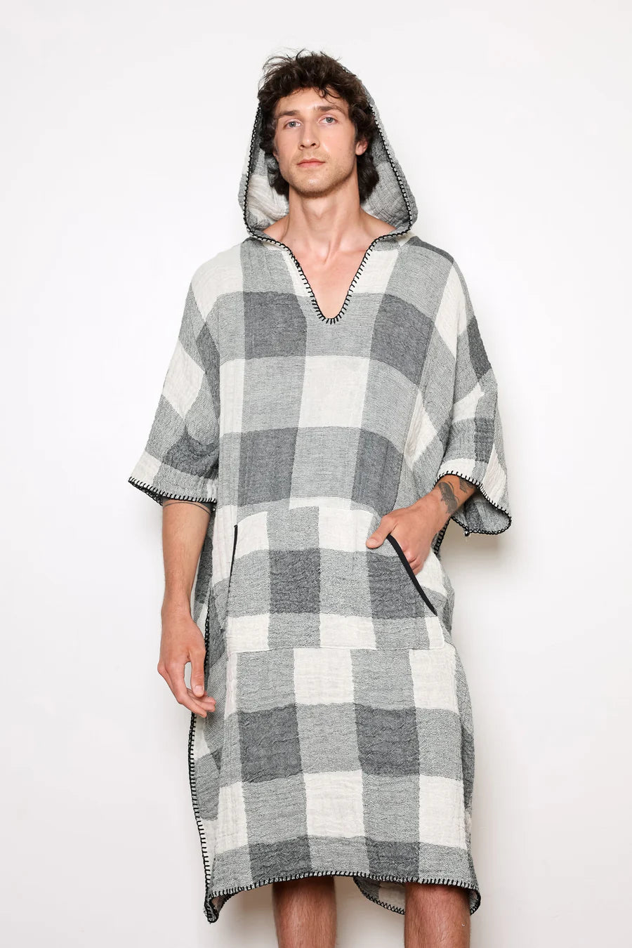 The Limited Edition Plaid Cocoon Poncho (Men)