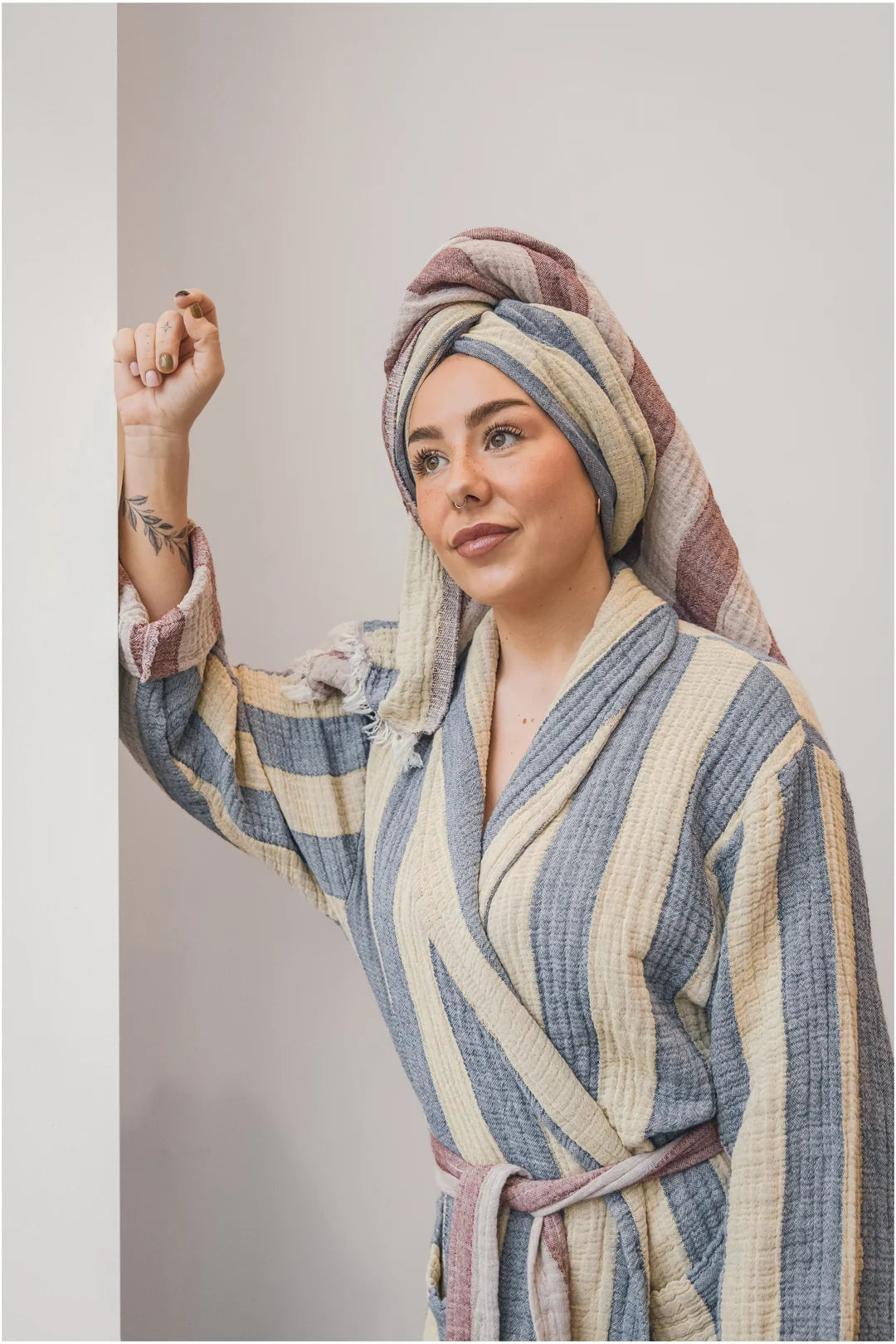 The Cascade | Stripe Unisex Robe
