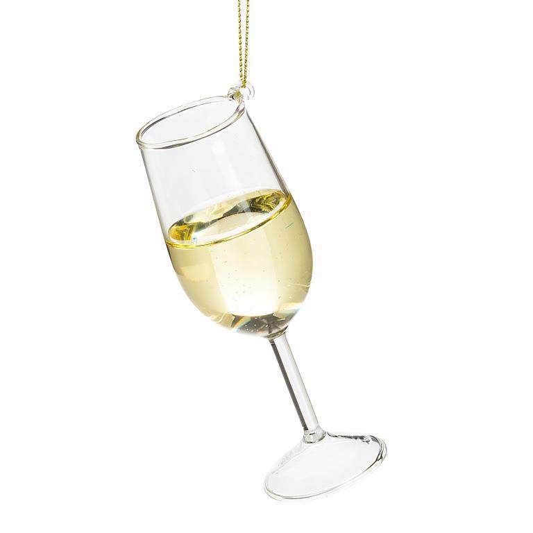 Glass of White Wine Ornament - 4.5"H