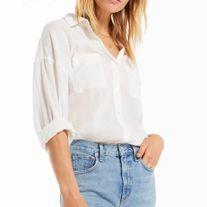 Button-Up Shirt - Crinkle Gauze