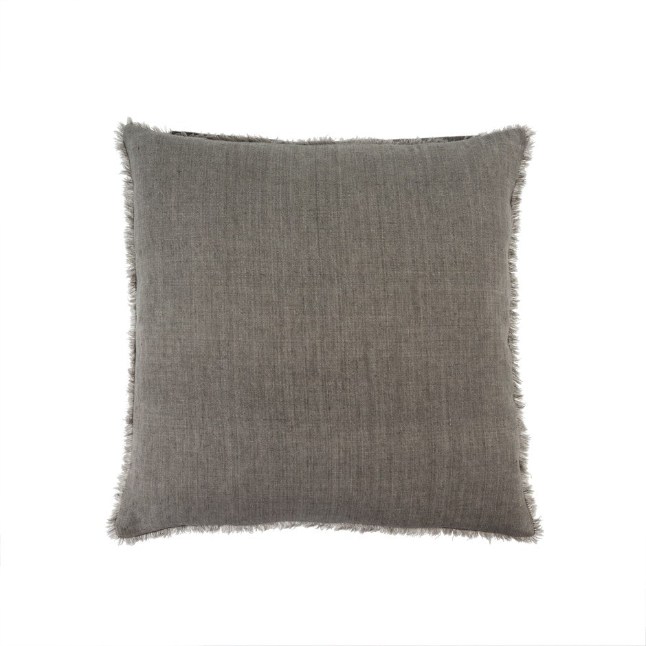 Lina Linen Cushion-Warm Grey