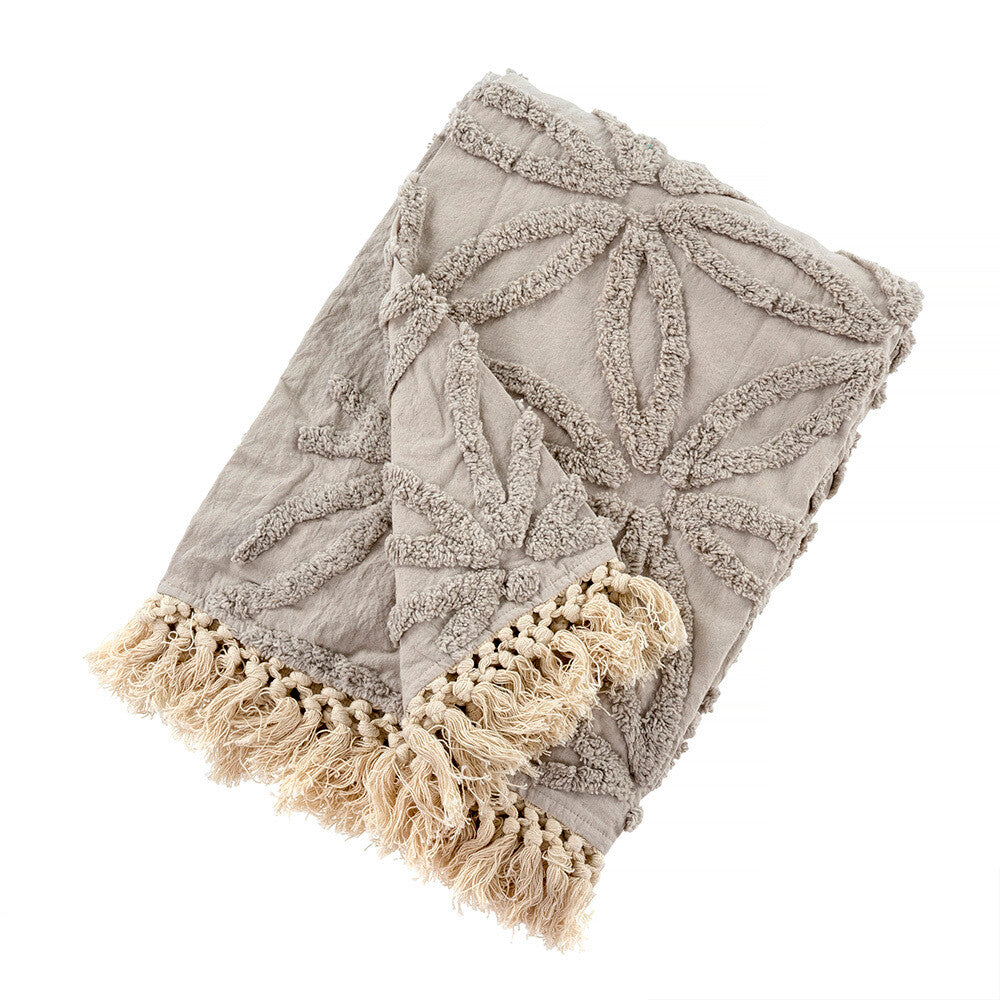 Tufted Lola Throw - Taupe