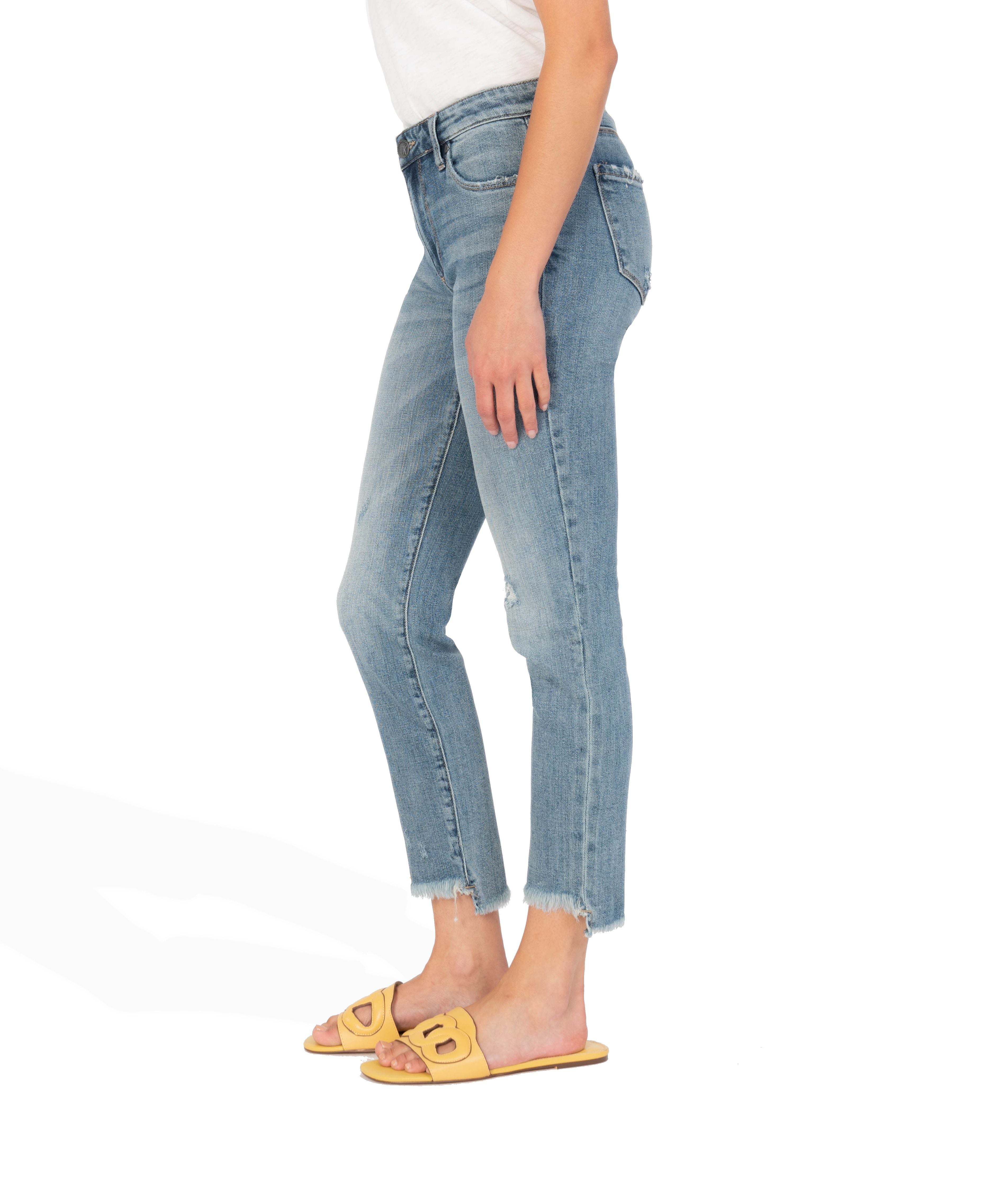 Reese - Raw Hem Ankle Straight Leg Jean (Respect Wash)