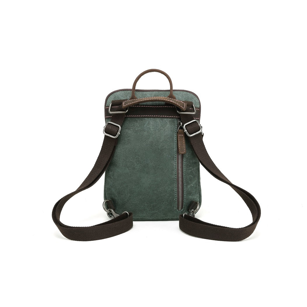 Multifunctional Waxed Canvas Backpack - Small