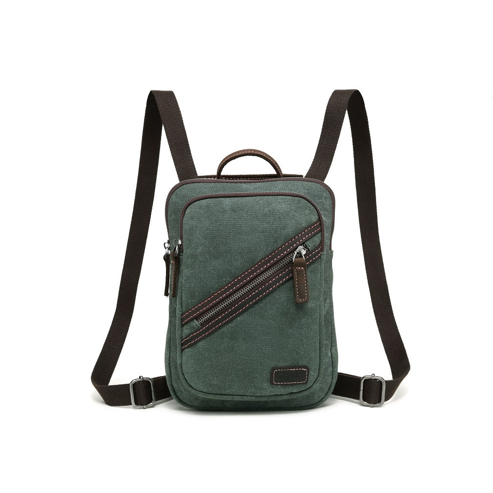 Multifunctional Waxed Canvas Backpack - Small