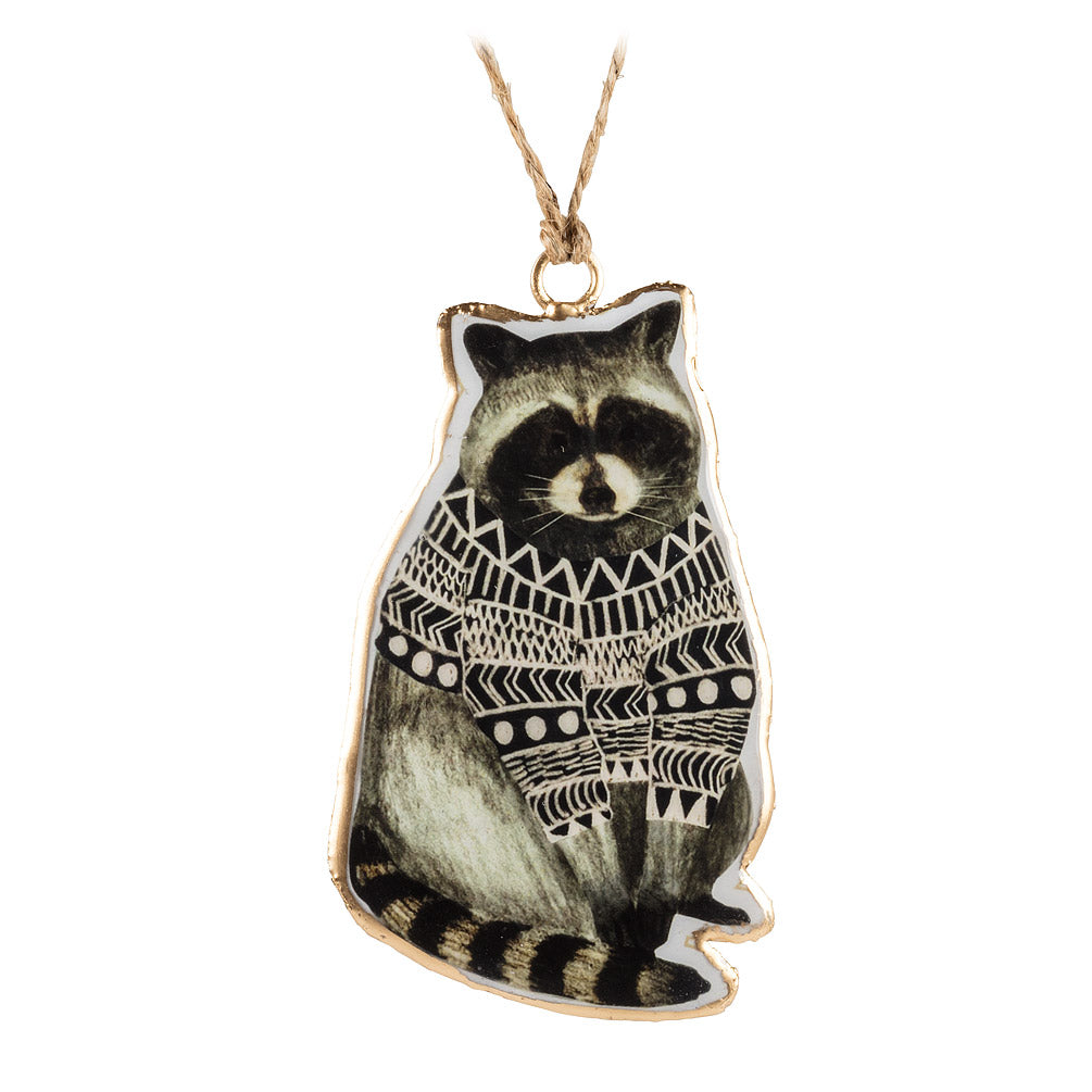 Raccoon in Sweater Ornament
