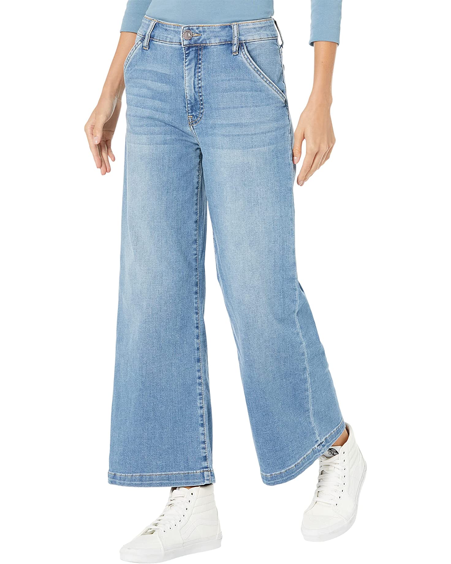 Meg - High Rise Fab Ab Wide Leg (Discovery Wash)