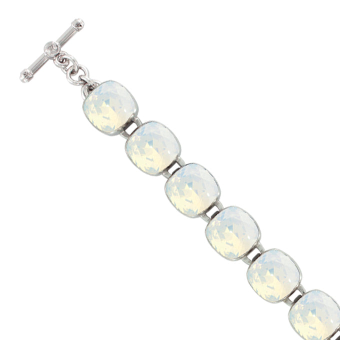 Medium Cushion Bracelet in White Opal
