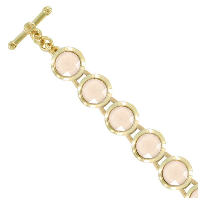 Bright Gold Small Round Bracelet - Ivory Cream