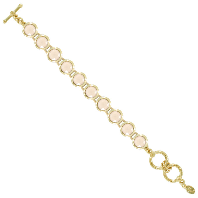 Bright Gold Small Round Bracelet - Ivory Cream