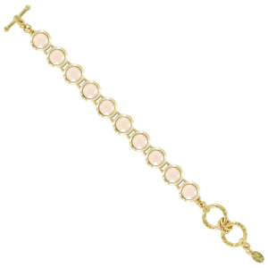 Bright Gold Small Round Bracelet in Ivory Cream