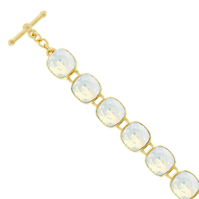 Medium Cushion Bracelet in White Opal