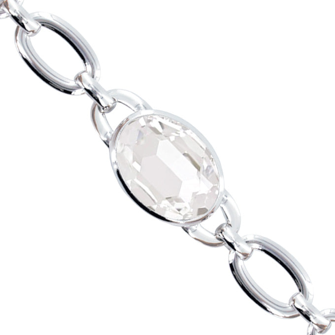 Chain Bracelet With Large Clear Crystal