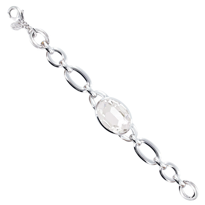 Chain Bracelet With Large Clear Crystal