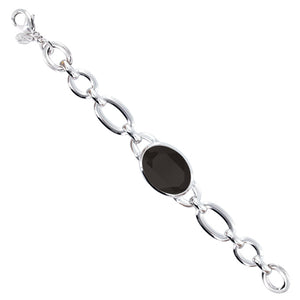 Chain Bracelet With Large Jet Crystal