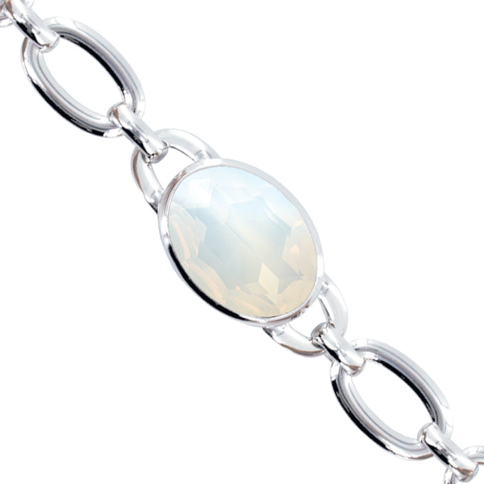 Chain Bracelet With Large White Opal