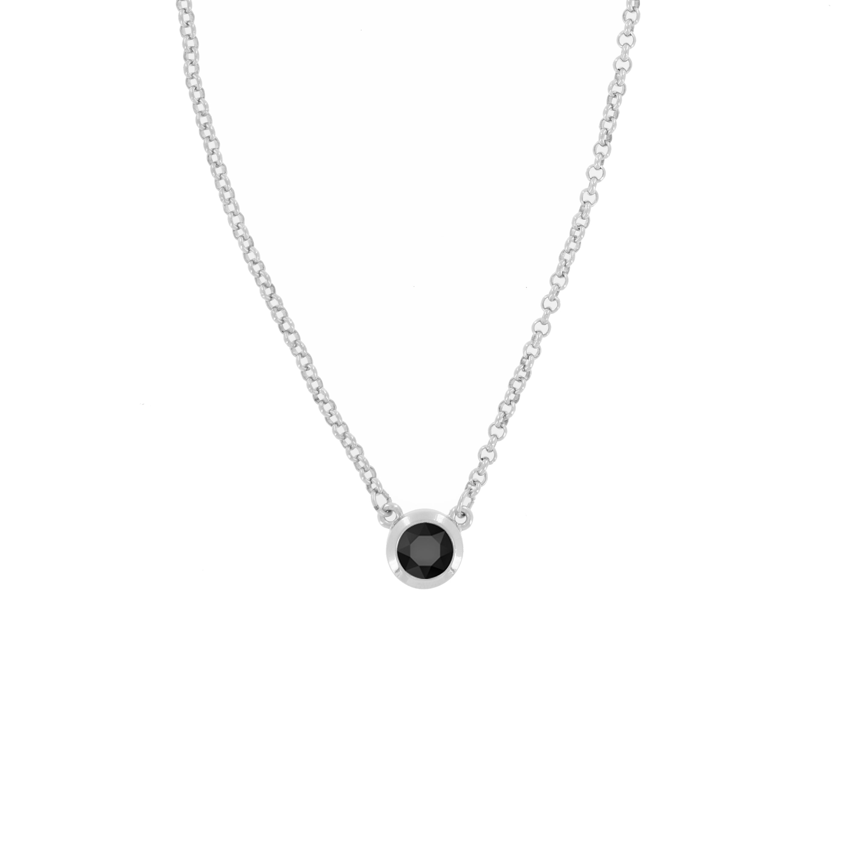 Floating Small Round Choker in Jet