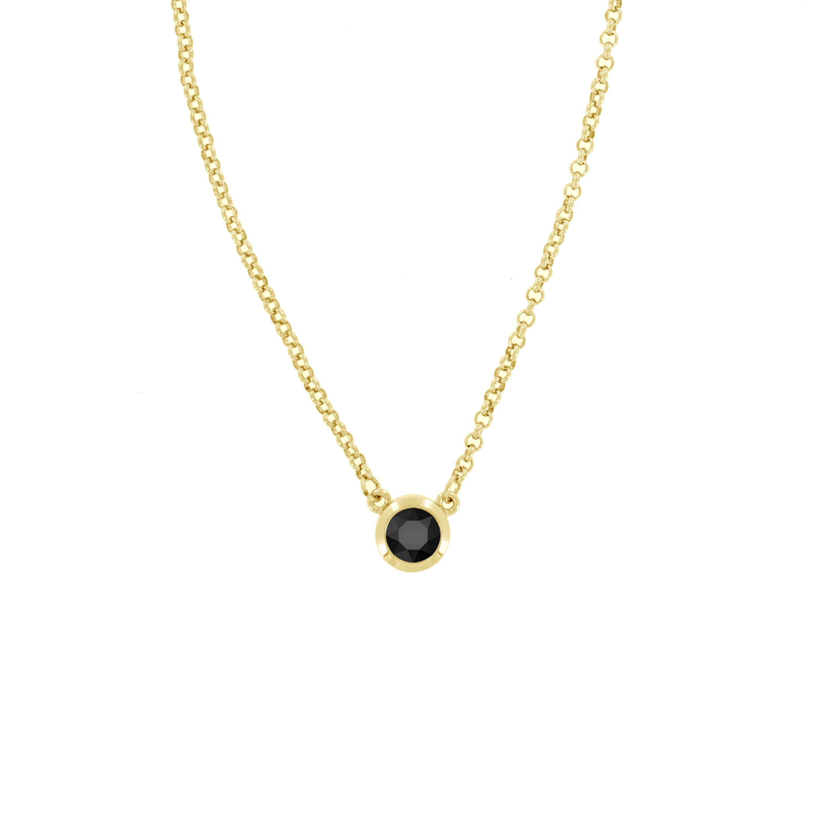 Floating Small Round Choker in Jet