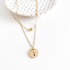 Semicolon Necklace-Gold